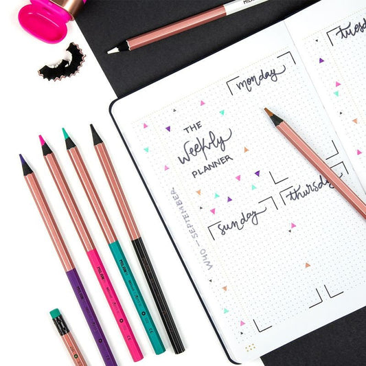 Milan Black Wood Metallic Colour Pencil