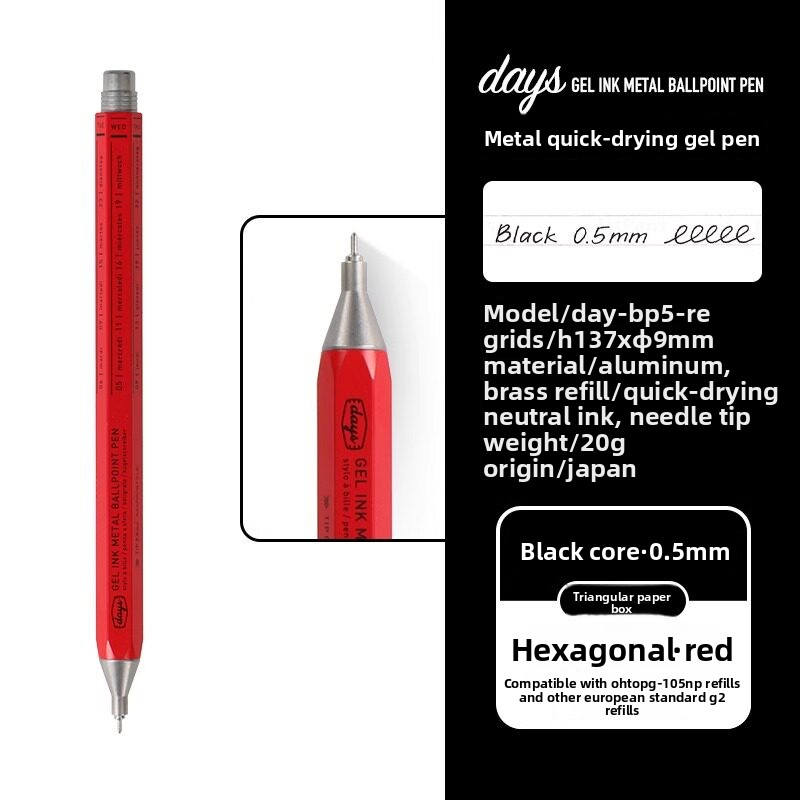 Marks Days Hexagon Metal Gel Pen 0.5mm