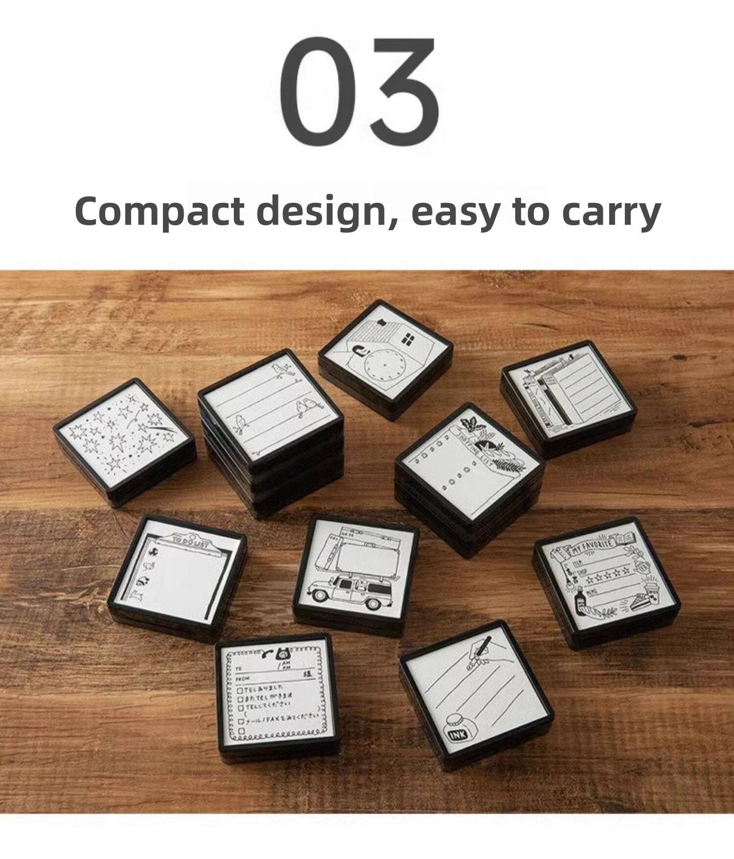 Midori Pre-Inked Paintable Stamp (Square)