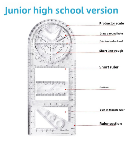 Geometry Multifunctional Ruler