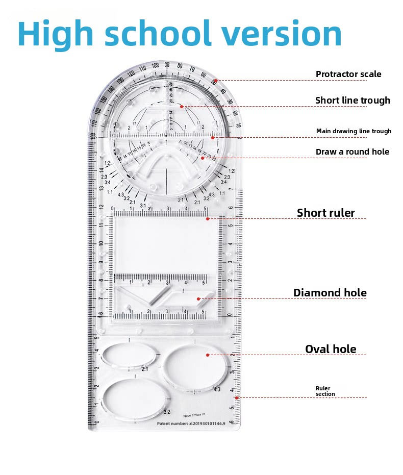 Geometry Multifunctional Ruler