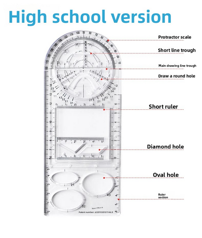 Geometry Multifunctional Ruler