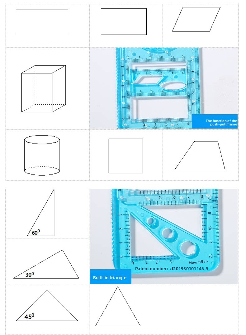 Geometry Multifunctional Ruler