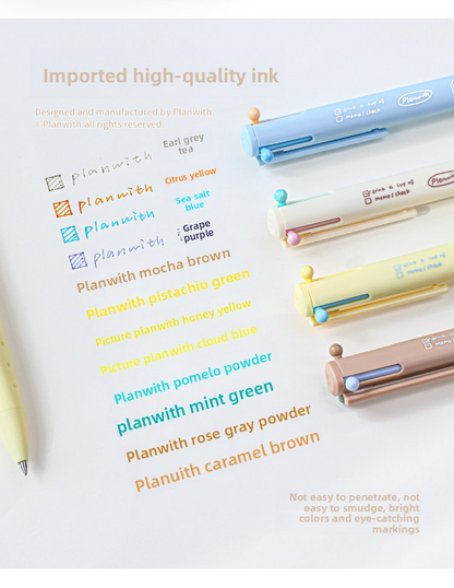 Planwith Coffee Theme 3-Color Multi Gel Pen