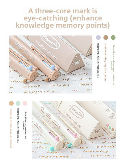 Planwith Coffee Theme 3-Color Multi Gel Pen