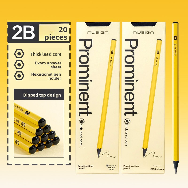 Deli Nusign Black Wood Non-Toxic Pencil HB/ 2B