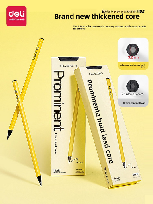Deli Nusign Black Wood Non-Toxic Pencil HB/ 2B