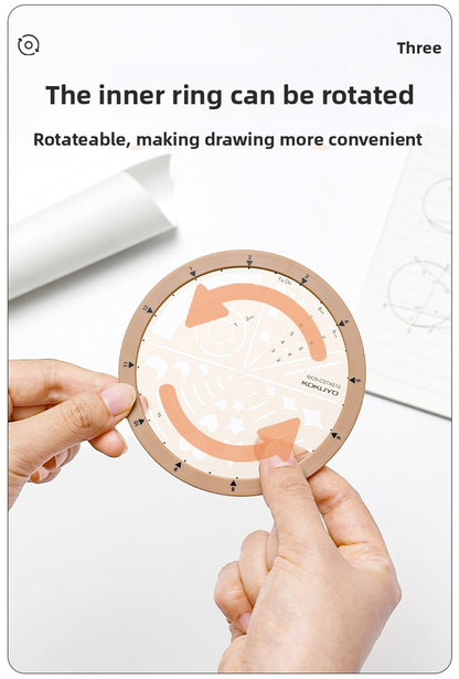 Kokuyo Circular Rotating Template Ruler 100mm Circle Stencil