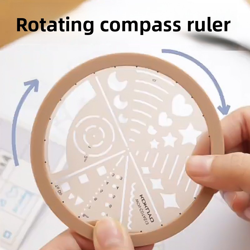 Kokuyo Circular Rotating Template Ruler 100mm Circle Stencil
