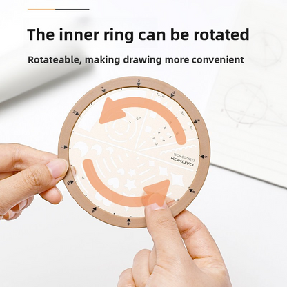 Kokuyo Circular Rotating Template Ruler 100mm Circle Stencil