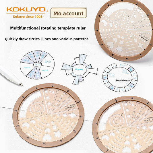 Kokuyo Circular Rotating Template Ruler 100mm Circle Stencil