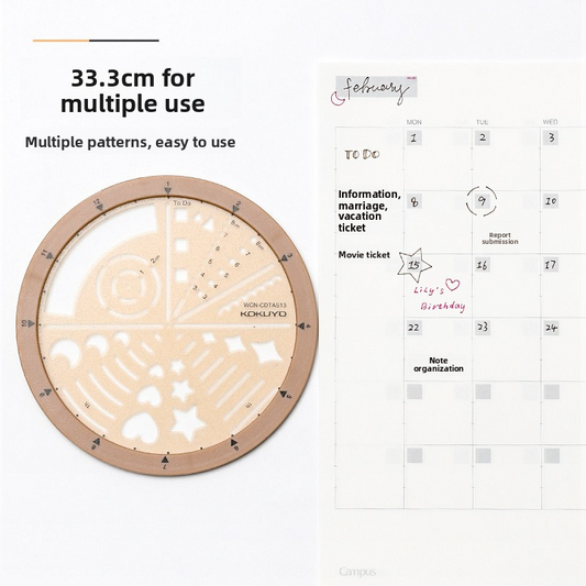 Kokuyo Circular Rotating Template Ruler 100mm Circle Stencil