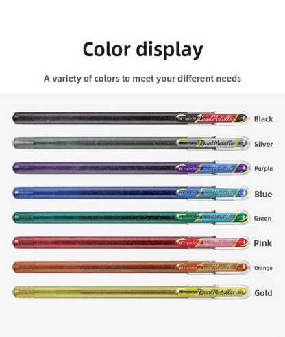Pentel K110 Hybrid Dual Metallic Glitter Gel Pen