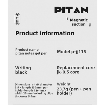 Zebra PITAN 0.5mm Gel Pen with Magnetic Holder
