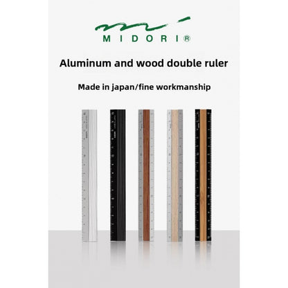 Midori Aluminum Wood Ruler 15cm