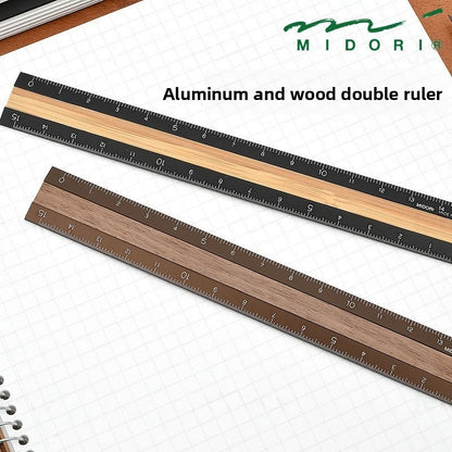 Midori Aluminum Wood Ruler 15cm