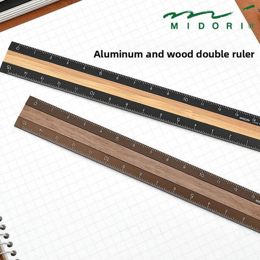 Midori Aluminum Wood Ruler 15cm