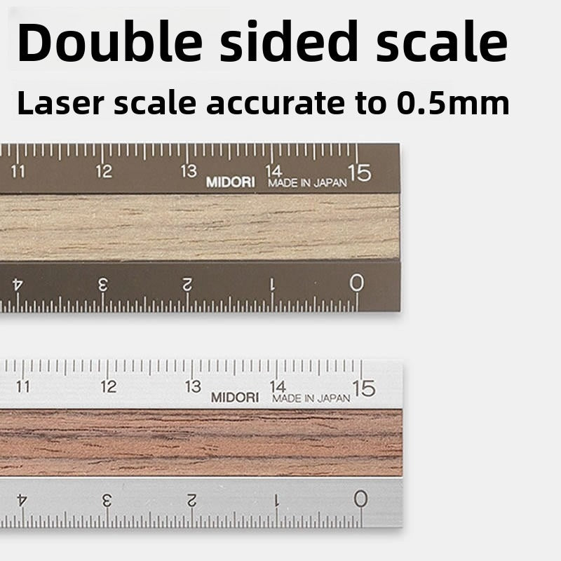 Midori Aluminum Wood Ruler 15cm