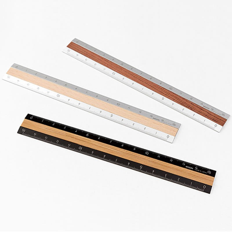 Midori Aluminum Wood Ruler 15cm