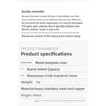 Midori Copper Ruler Stencil