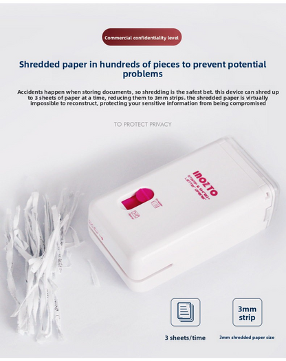 Inozto 3-in-1 Compact Shredder, Cutter and Privacy Protector