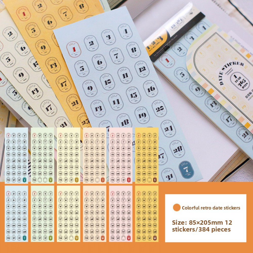 Benzstore Calendar Date Stickers (384 pcs)