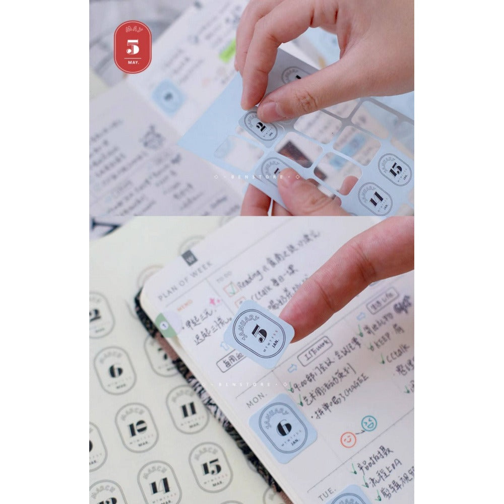 Benzstore Calendar Date Stickers (384 pcs)