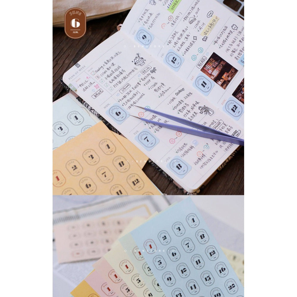 Benzstore Calendar Date Stickers (384 pcs)