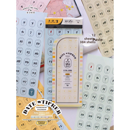 Benzstore Calendar Date Stickers (384 pcs)