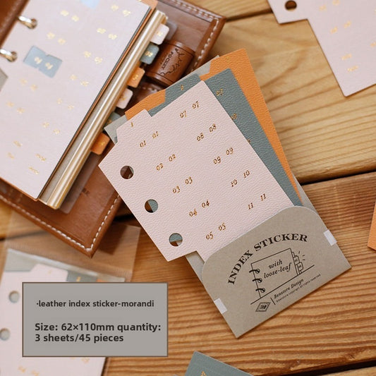 Benzstore Vintage Leather Index Tabs Stickers