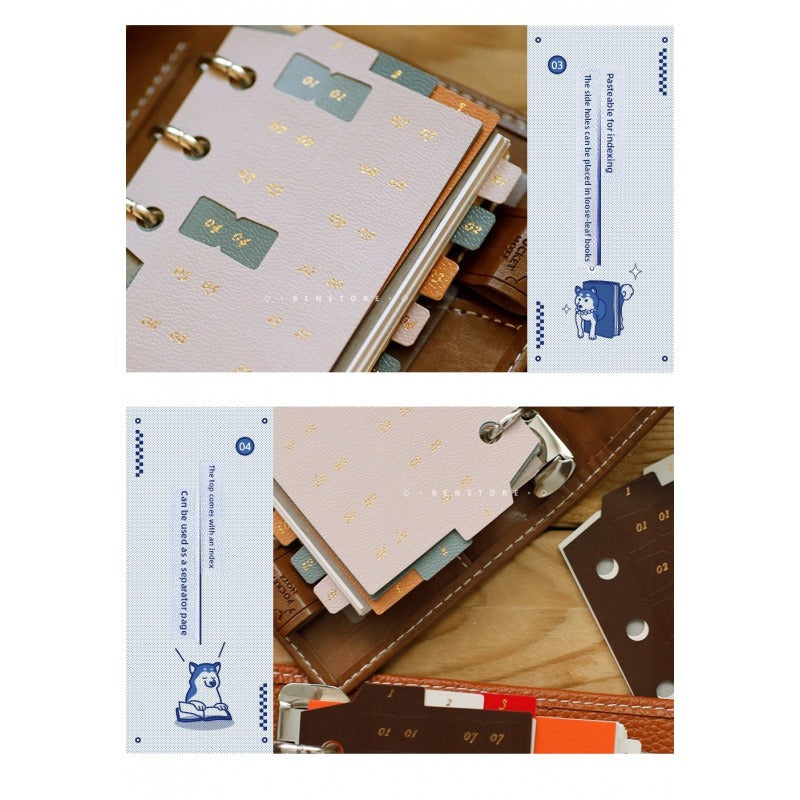 Benzstore Vintage Leather Index Tabs Stickers