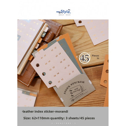 Benzstore Vintage Leather Index Tabs Stickers
