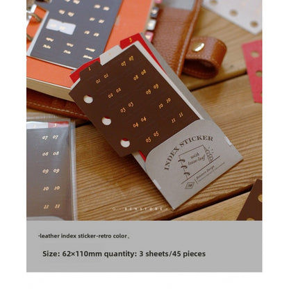 Benzstore Vintage Leather Index Tabs Stickers