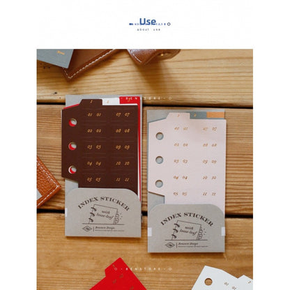 Benzstore Vintage Leather Index Tabs Stickers
