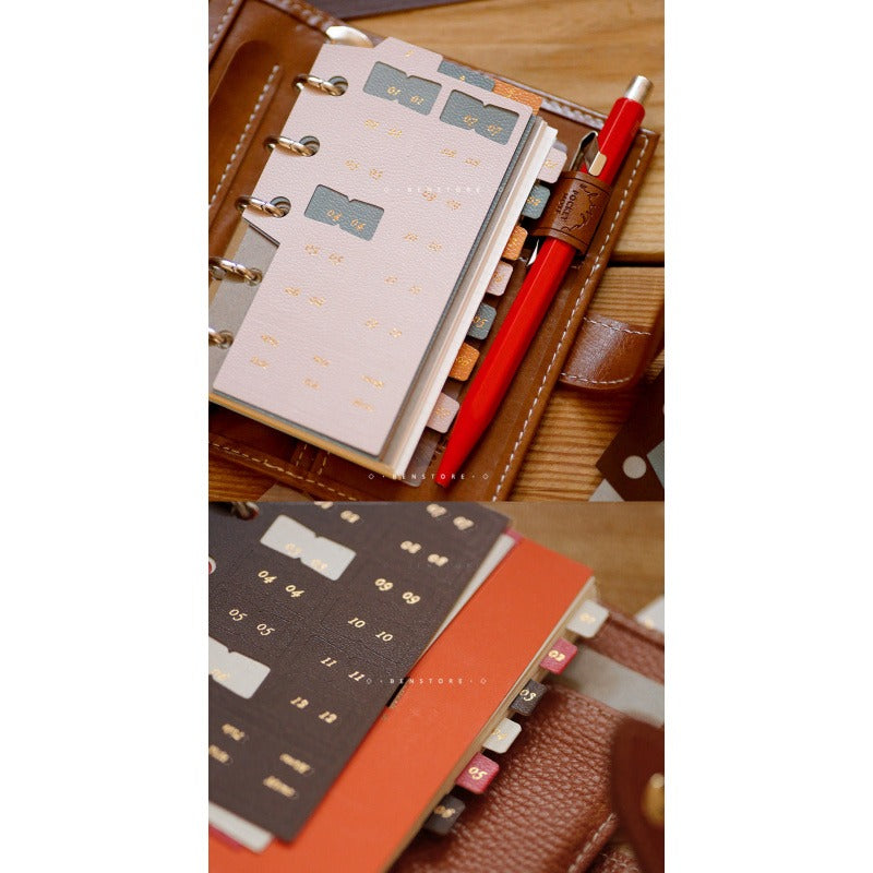 Benzstore Vintage Leather Index Tabs Stickers