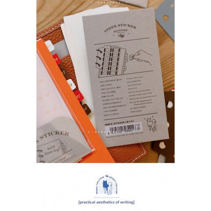 Benzstore Vintage Leather Index Tabs Stickers