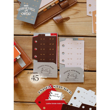 Benzstore Vintage Leather Index Tabs Stickers