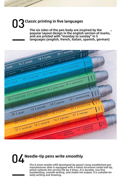 Marks Days Hexagon Metal Gel Pen 0.5mm