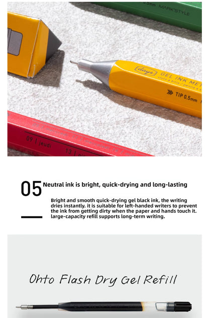 Marks Days Hexagon Metal Gel Pen 0.5mm