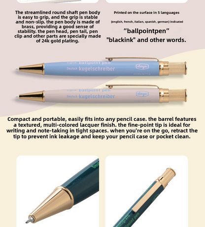 Marks Days Gold-Plated Brass Pen