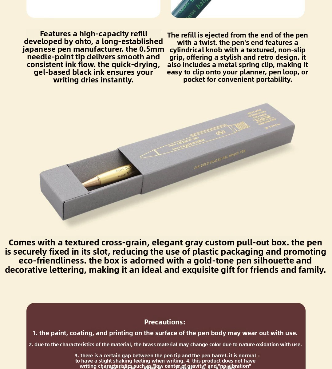 Marks Days Gold-Plated Brass Pen