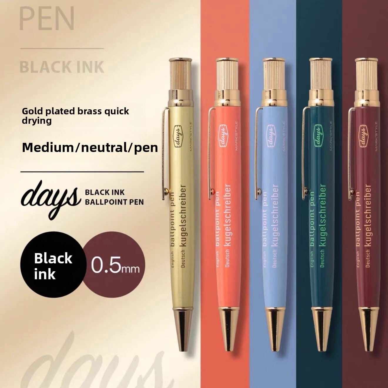Marks Days Gold-Plated Brass Pen