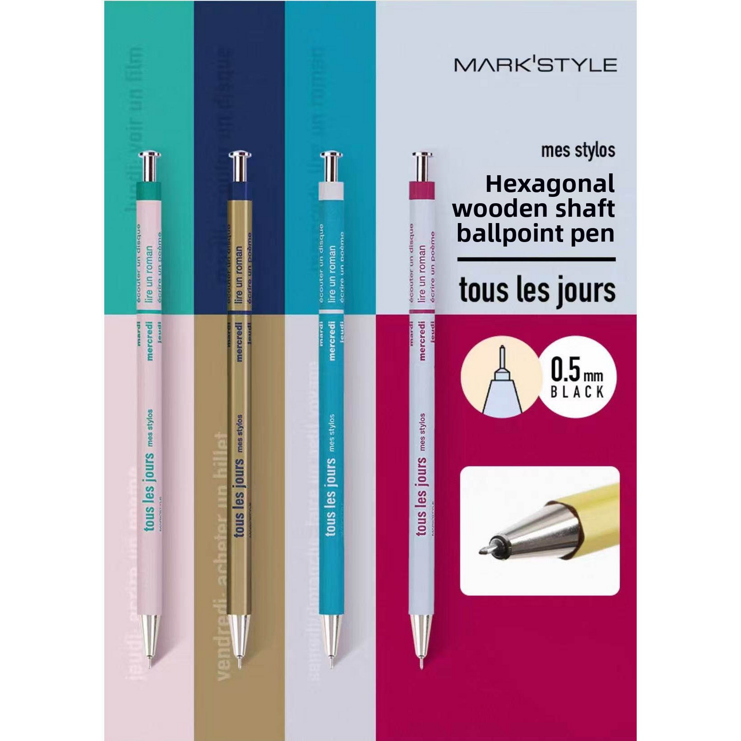 Mark's Days Tous les Jours Wooden Ballpoint Pen 0.5mm