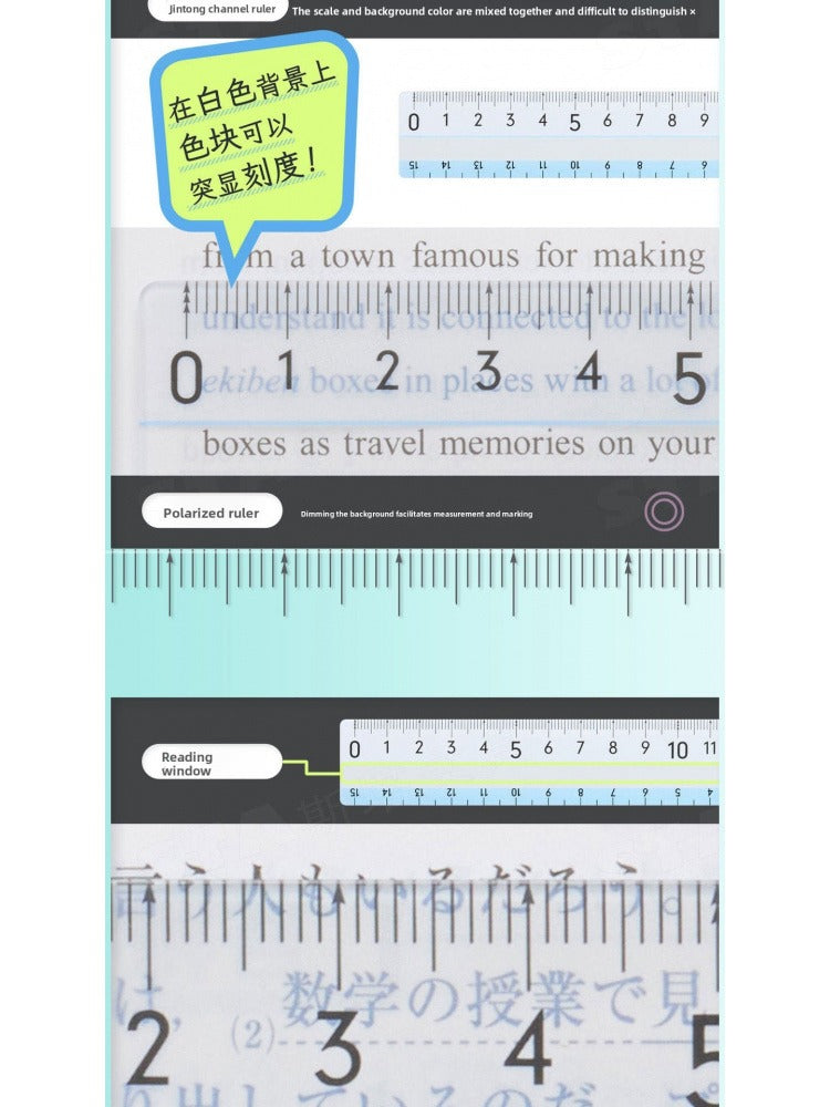 Raymay Easy to See Grid Ruler 15cm