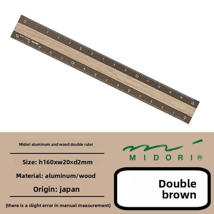Midori Aluminum Wood Ruler 15cm