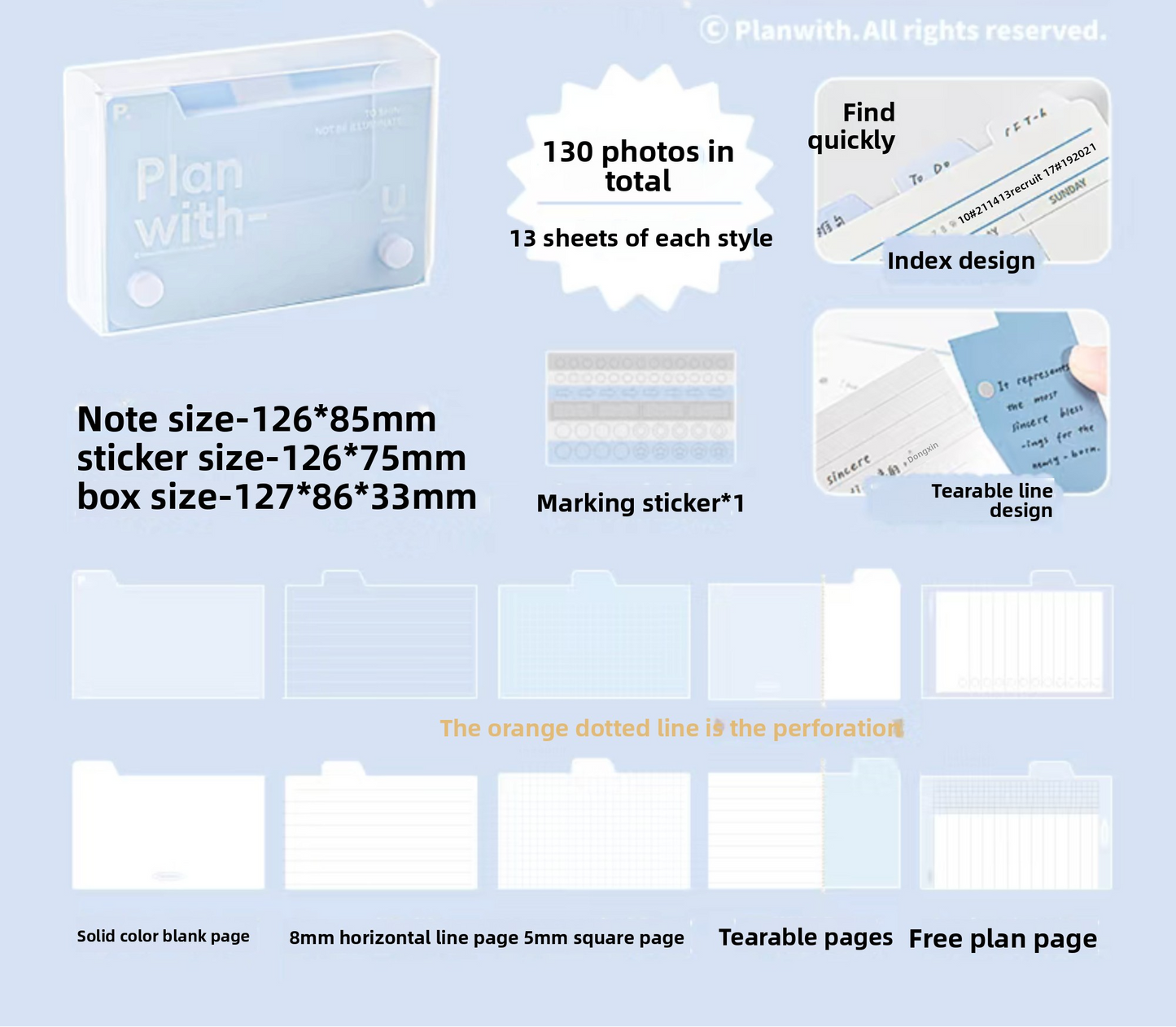 Planwith Memo Card Divider with Index