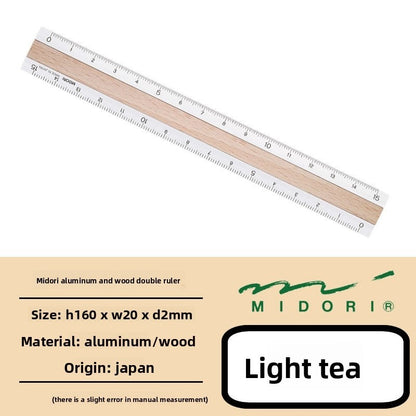 Midori Aluminum Wood Ruler 15cm