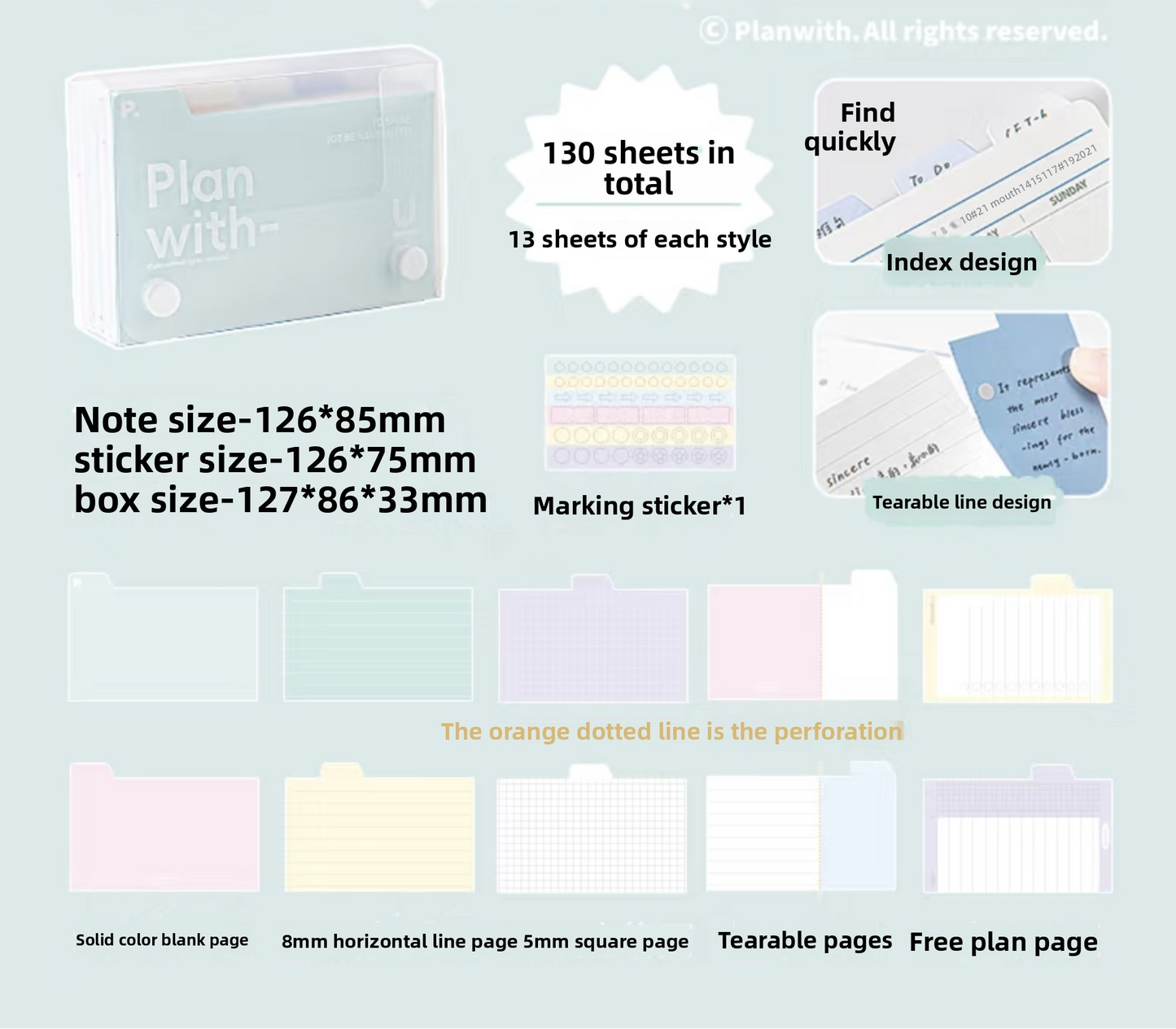 Planwith Memo Card Divider with Index
