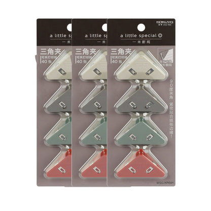 KOKUYO Triangle Corner Paper Clip 4Pcs Set