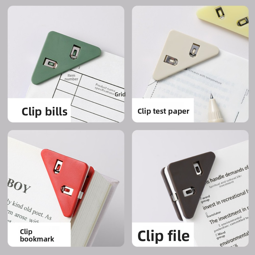 KOKUYO Triangle Corner Paper Clip 4Pcs Set